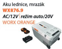 Worx set WX876.9 - Aku lednička / mrazák 20V + WA3611 2x4.0Ah - duální nabíječka - Powershare