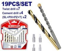 Sada vrtáků a bitů 19 ks