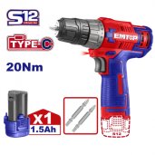 Aku vrtací šroubovák 12V 20Nm 1x1.5Ah