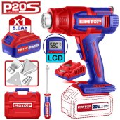 Aku horkovzdušná pistole s regulací 20V 30-550°C 1x5.0Ah