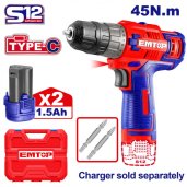 Aku vrtací šroubovák 12V 45Nm 2x1.5Ah